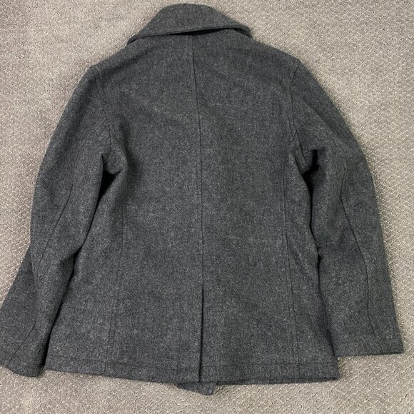 Old Navy Pea Coat Men's Medium Gray Wool Blend Military Coat Jacket Peacoat - Picture 4 of 14